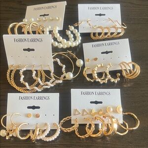 Fashion Jewelry Gold and Pearl Earring Collection